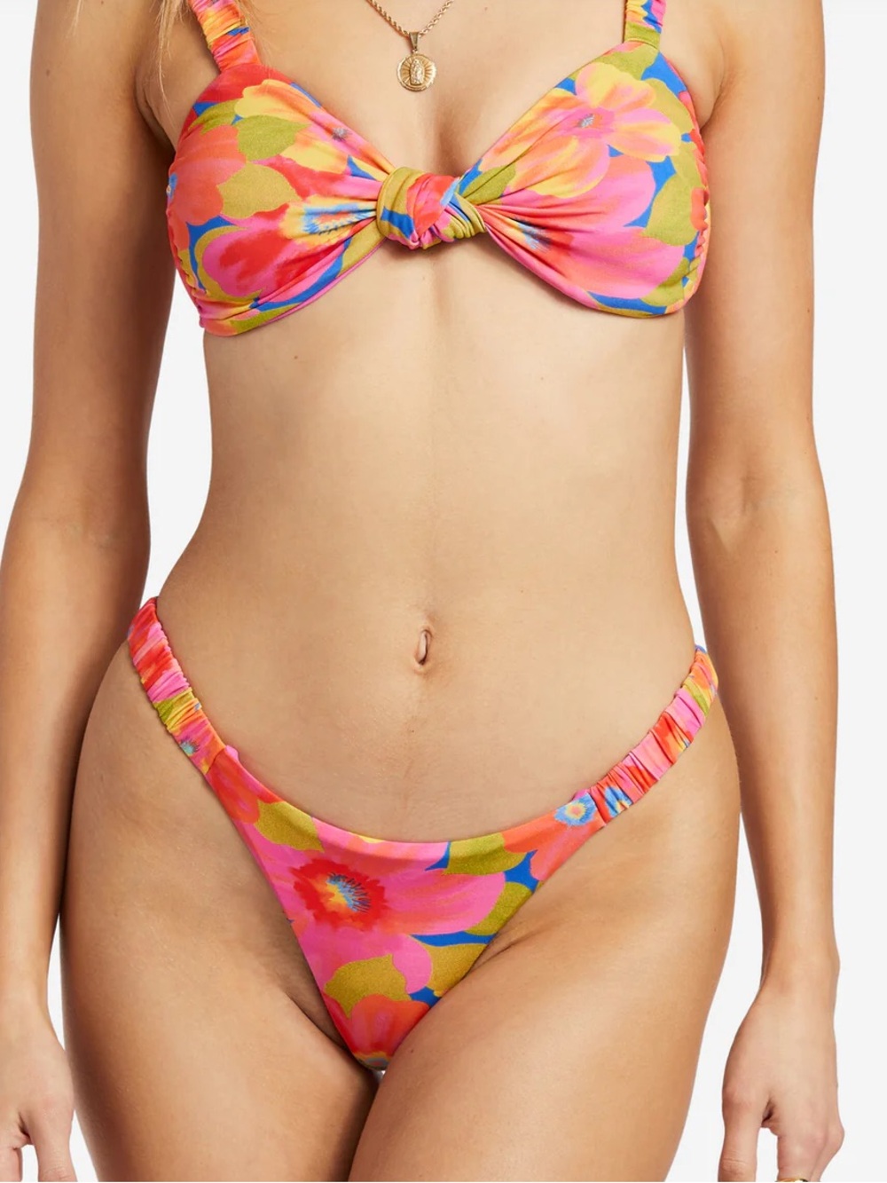 NWT Billabong SUNNY COAST RUCHED TANGA MULTI Bottoms Size Large/12 $55.00